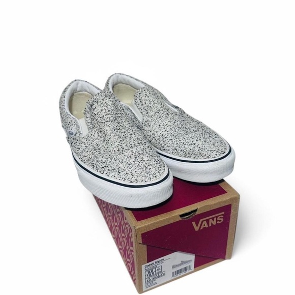 Vans slip on speckle white black shoes women’s 10.5 men’s 9 - Picture 1 of 9